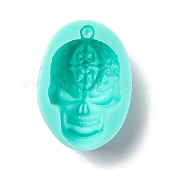Silikonformen mit Totenkopf-Anhänger in Lebensmittelqualität&nbsp;DIY-M040-01