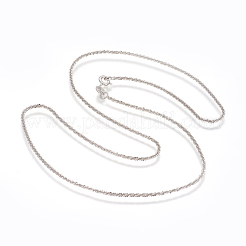 Anlaufgeschützte rhodinierte 925-Ketten-Halsketten aus Sterlingsilber&nbsp;STER-L059-12A