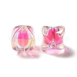 Perles acryliques irisées arc-en-ciel à placage uv bicolore&nbsp;TACR-D010-04A