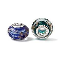 Handgefertigte Goldsand Bunte Malerei Europäischen großes Loch Rondell Perlen&nbsp;LPDL-M005-M