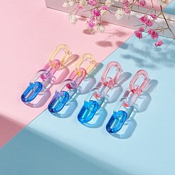 2 paire 2 couleurs couleur bonbon acrylique câble chaîne gland balancent boucles d'oreilles pour les femmes&nbsp;EJEW-JE04769