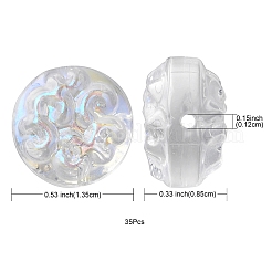 35 шт. Прозрачные стеклянные бусины&nbsp;GLAA-YW0001-65