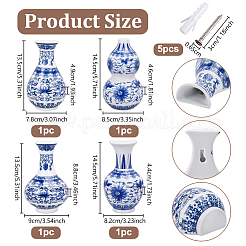 4 vaso da appendere in porcellana con 4 stili di fiori artificiali&nbsp;AJEW-OC0005-85A
