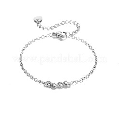 Braccialetti a maglie con impronta di zampa in acciaio inossidabile 304&nbsp;WGA73B8-01