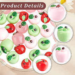 40 Stück 4 Farben transparente & opake Harz-Cabochons&nbsp;RESI-CP0001-15