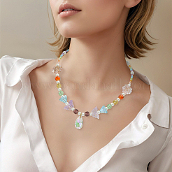 100шт 10 цвета стеклянные подвески&nbsp;GLAA-SP0001-61