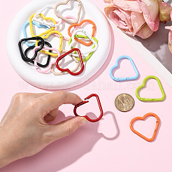 18 шт. 9-цветные окрашенные в духовом шкафу кольца пружинного затвора из сплава&nbsp;FIND-SC0017-36