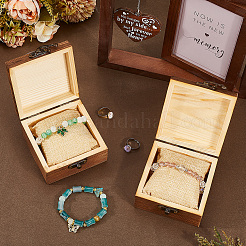 2 шт. деревянные коробки для хранения ювелирных изделий с 2 шт. тканевыми подушечками для браслетов и часов&nbsp;CON-BBC0001-16B