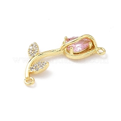 Латунные микропаве прозрачные подвески с фианитом&nbsp;KK-B141-02G-02