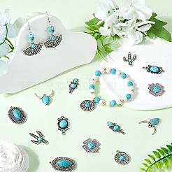16шт 8 стиля подвески из синтетической бирюзы&nbsp;FIND-SC0009-10