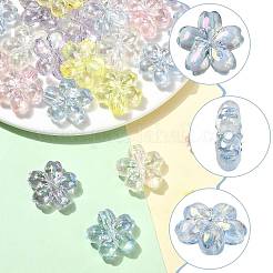 40 perline acriliche trasparenti con placcatura UV in 5 colori&nbsp;OACR-FS0002-86