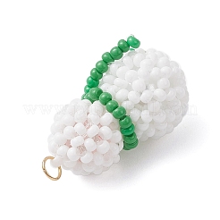 Подвески-снеговики из стеклянных бусин&nbsp;PALLOY-MZ01007-01