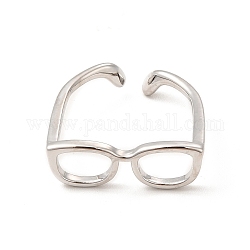 Anello per polsino aperto con montatura per occhiali in ottone da donna, platino, diametro interno: 17mm