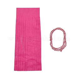 Bandiera della nappa della carta, con corda di cotone, rosa caldo, 335mm