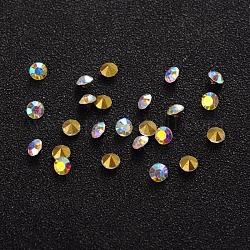 Glas zeigte zurück Strass, facettierte Diamant, zurück vernickelt, Kristall ab, 4x2.9 mm, ca. 1440 Stk. / Beutel