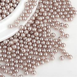 Perles acryliques de perles d'imitation, sans trou, ronde, tan, 3mm, environ 10000 pcs / sachet 