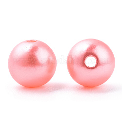 Perline di perle imitazione plastica abs verniciate a spruzzo, tondo, roso, 10x9.5mm, Foro: 2 mm, circa 1040 pcs/500g