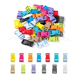 52 Sets 13 Farben pp Kunststoff-Seitenverschlussschnallen, Überlebensarmband Schnallen, Mischfarbe, 65x32x12 mm, Bohrung: 4x25 mm, 4 Sätze / Farbe