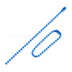 Железные шариковые цепи, окрашенные распылением, цепочки тегов, Небесно-голубой, 117x2.5 мм