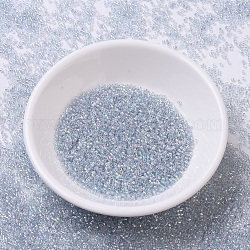 Miyuki Delica Perlen, Zylinderförmig, japanische Saatperlen, 11/0, (db0110) transparenter hellblauer Goldglanz, 1.3x1.6 mm, Bohrung: 0.8 mm, über 2000pcs / Flasche, 10 g / Flasche