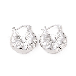 Brass Thick Hoop Earrings for Women, Platinum, 17.5x15.5x4.5mm, Pin: 0.5~1x0.5mm