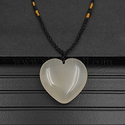 Естественно агат кулон ожерелья, сердце, 15.75~23.62 дюйм (40~60 см)
