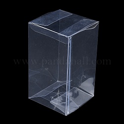 Emballage cadeau rectangle en plastique transparent pvc, boîte pliante étanche, pour jouets et moules, clair, boîte: 8x8x14cm