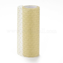 Glitter Deco Mesh Ribbons, Tulle Fabric, for Wedding Party Decoration, Skirts Decoration Making, Beige, 5.90~5.94 inch(15~15.1cm),  10yards/roll