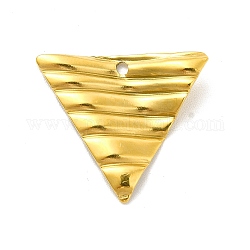 Baño de iones (ip) 201 colgantes de acero inoxidable, encanto triangular, dorado, 17x19x1.5mm, agujero: 1.2 mm