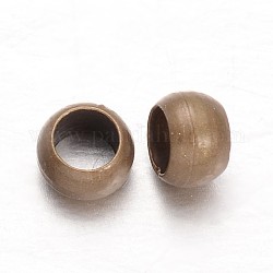 Rondelle in ottone schiaccini, bronzo antico, 3x2mm, Foro: 1.5~2 mm, circa 5200pcs/200g