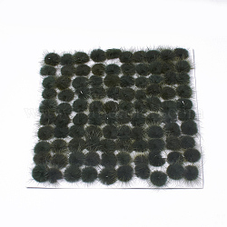 Decoración de bola de piel de visón sintética, pompón bola, para embarcaciones de diy, verde oliva oscuro, 3~3.5 cm, aproximamente 80 PC / tablero