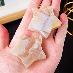 Piedras curativas de estrella de ágata de flor de cerezo natural, Piedras de palma de bolsillo para equilibrio de reiki., 40~50mm