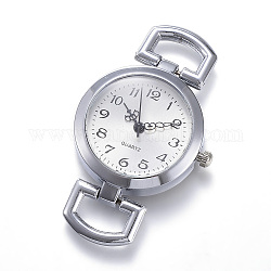 Legierung Uhr Kopf Uhr Komponenten, Flachrund, Platin Farbe, 49x29x9 mm, Bohrung: 10x5.5 mm