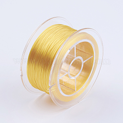 Filo di cristallo elastico piatto, filo per perline elastico, per realizzare bracciali elastici, giallo, 0.8mm, circa 54.68 iarde (50 m)/rotolo