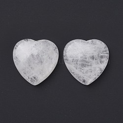 Cabochon di cristallo di quarzo naturale, cabochon di cristallo di rocca, cuore, 29~30x29~30x6~8mm