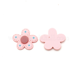 Opaque Resin Cabochons, Flower, Lavender Blush, 22.5x26x6mm
