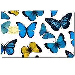 ПВХ пластиковые водонепроницаемые наклейки для карт, самоклеящаяся карточная кожа для декора банковских карт, прямоугольные, бабочка, 186.3x137.3 мм