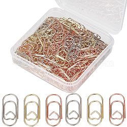 CRASPIRE 150Pcs 3 Colors Carbon Steel Paper Clips, Bookmark Marking Clips, Oval with Heart, Mixed Color, 20x9x1mm, 50pcs/color