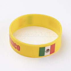 Silikon Armbänder Armbänder, Kabel Armbänder, Mexiko, Gelb, 202x19x2 mm