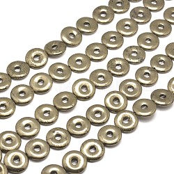 Donut Natural Pyrite Beads Strands, 18x4mm, Hole: 1mm, about 22pcs/strand, 15.7inch