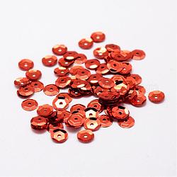 Kunststoffperlen pailletten, halbschalenförmigen Pailletten Perlen, Mittelloch, Schokolade, 8x0.5 mm, Bohrung: 1 mm