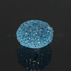 Resin Beads, Rondelle, Light Sky Blue, 14x8mm, Hole: 3mm