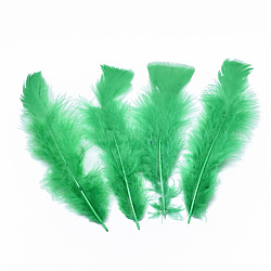 Accessori in costume di piume di tacchino, tinto, verde lime, 135~160x30~55x1.5~2mm