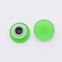 Cabuchones de resina, ojo, verde césped, 8x3.5mm