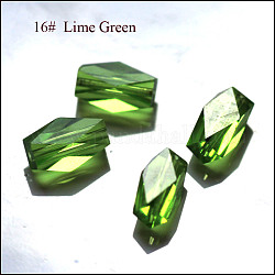 Imitation österreichischen Kristallperlen, Klasse aaa, facettiert, Kolumne, lime green, 8x5.5 mm, Bohrung: 0.7~0.9 mm