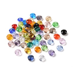 Имитация австрийских кристаллов, класс AAA, граненые, плоско-круглые, разноцветные, 6x3.5 мм, отверстие : 0.7~0.9 мм