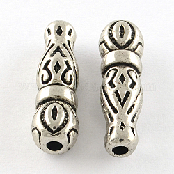 Stile tibetano perline in lega di Dorje Vajra,  cadmio& piombo libero, argento antico, 23x7x7mm, Foro: 2 mm, circa 300pcs/1000g