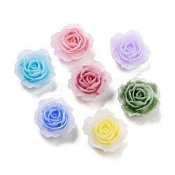 Cabuchones de resina opacos, flor, color mezclado, 10x11x6mm