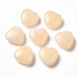 Perles en acrylique transparente, deux tons, cœur, blanc antique, 15x15.5x6.5mm, Trou: 1.4mm, environ: 480 pcs / 500 g