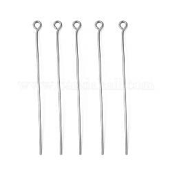 304 Stainless Steel Eye Pin, Stainless Steel Color, 50mm, Hole: 2mm, Pin: 0.7mm